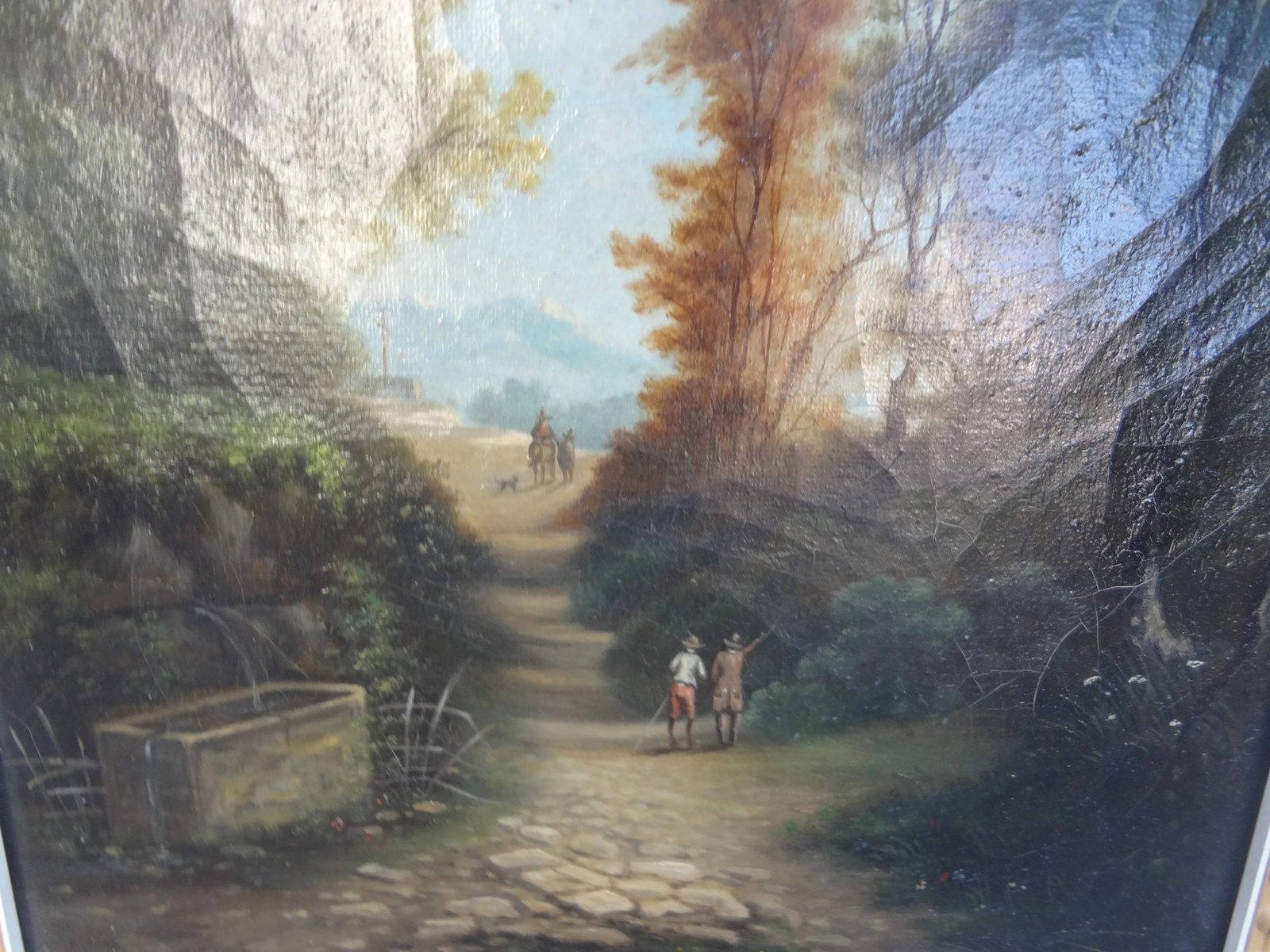 19th Century French Landscape Oil on Canvas Signed Pages - 6