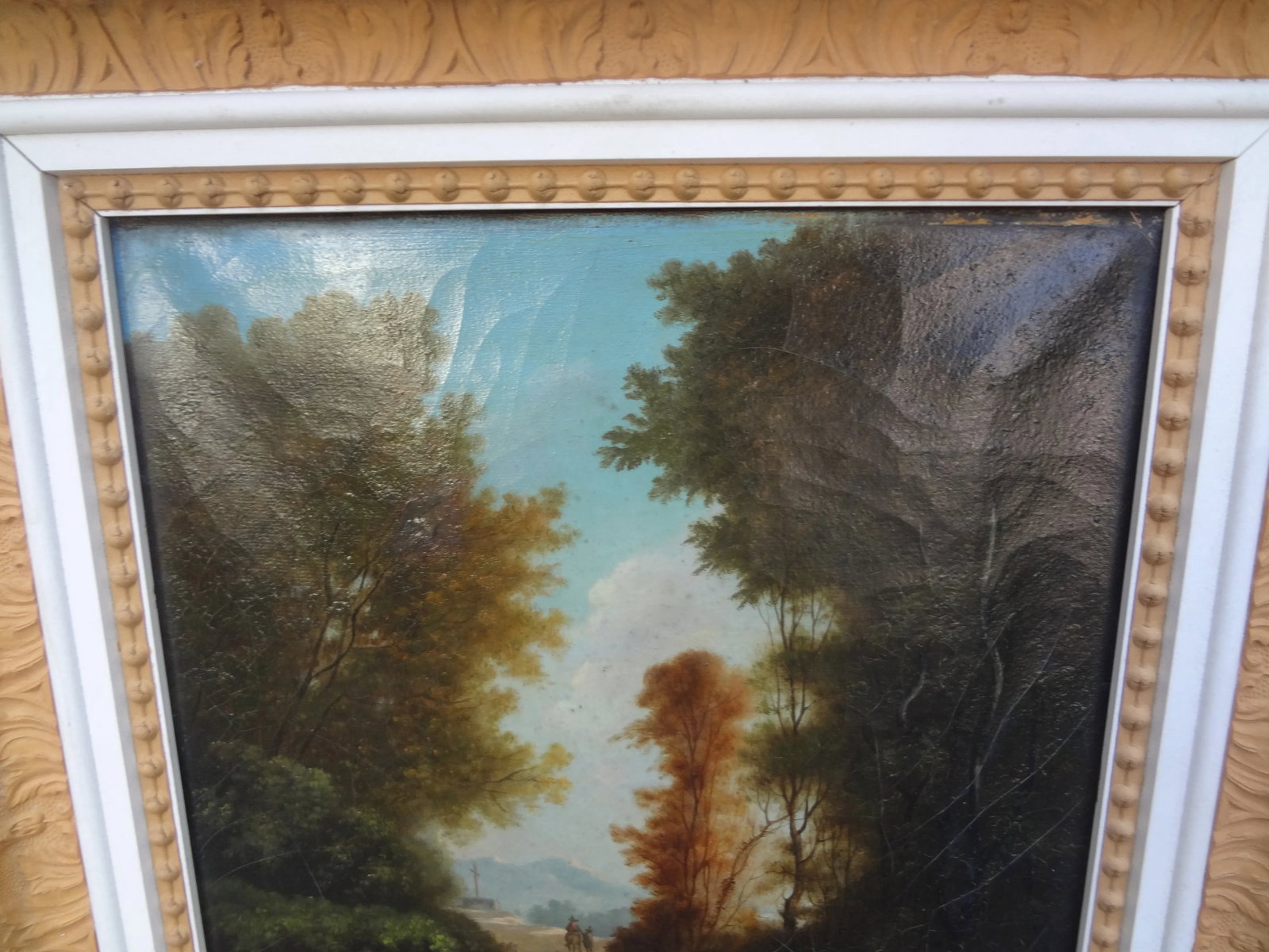 19th Century French Landscape Oil on Canvas Signed Pages - 7