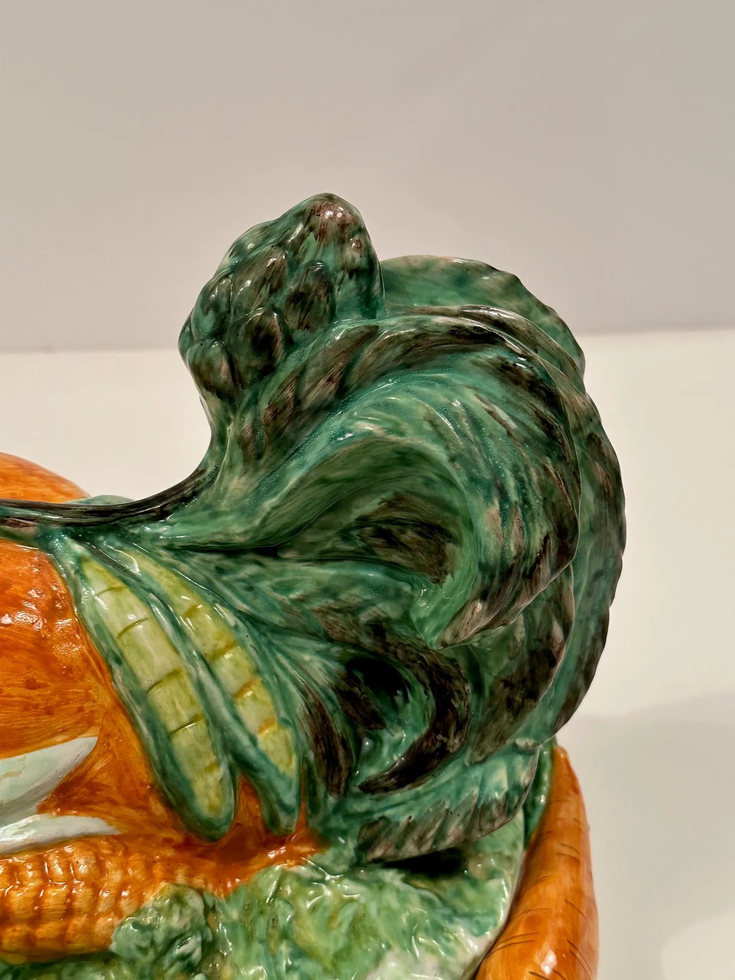 Italian Ceramic Majolica Rooster and Vegetable Tureen - 11