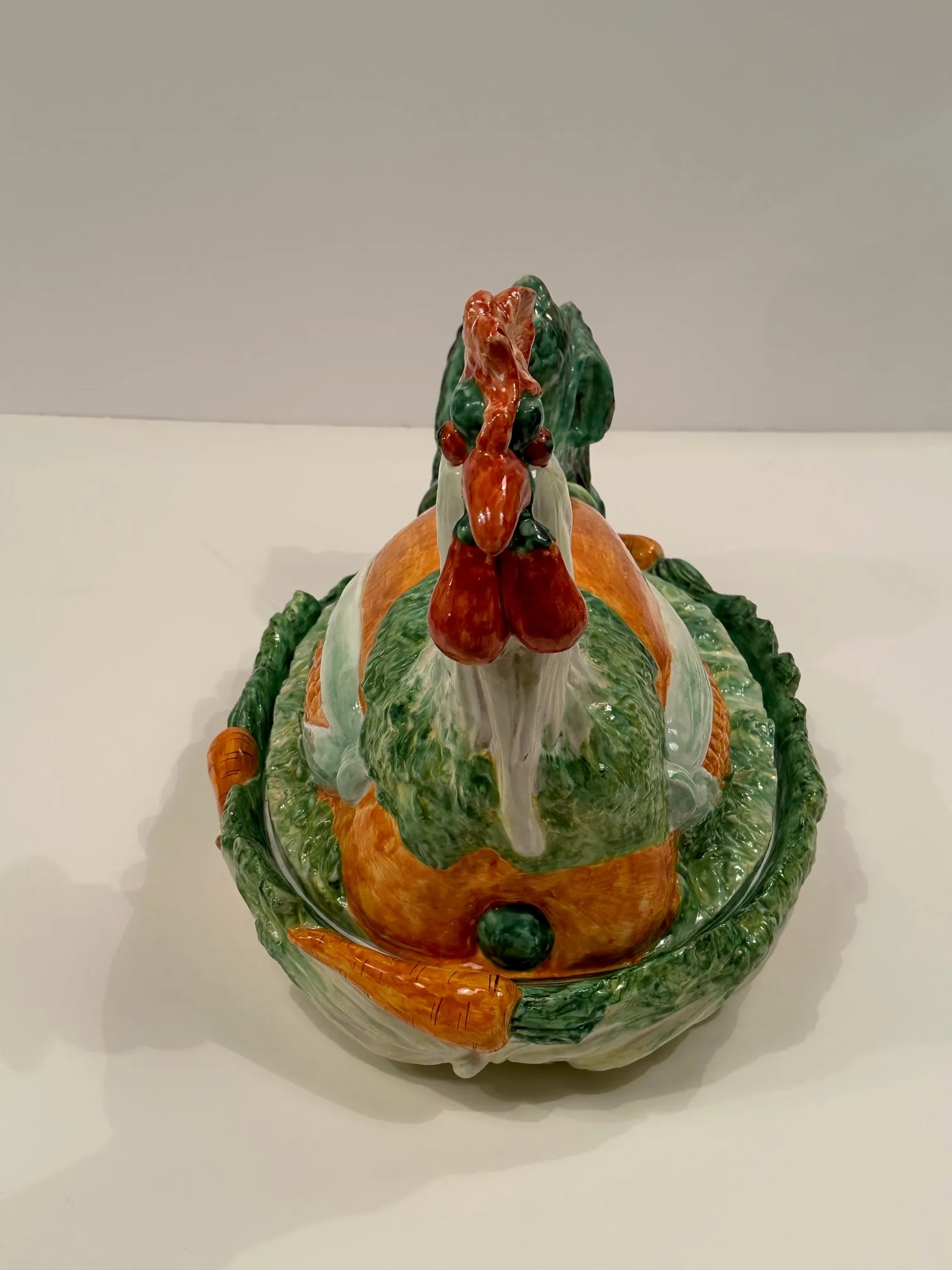 Italian Ceramic Majolica Rooster and Vegetable Tureen - 9