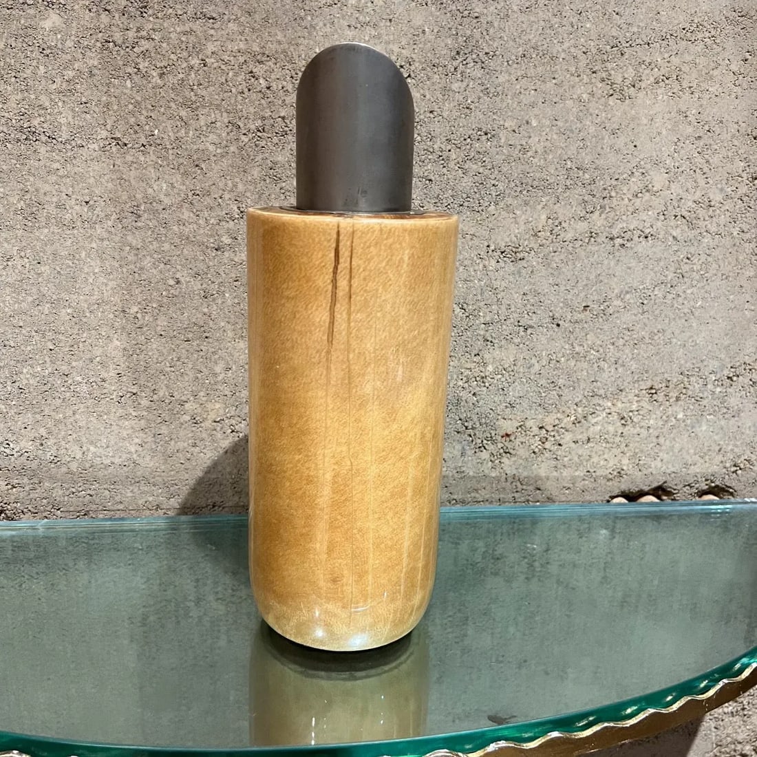 1950s Aldo Tura Modern Pitcher Carafe Thermos Goatskin Italy - 5