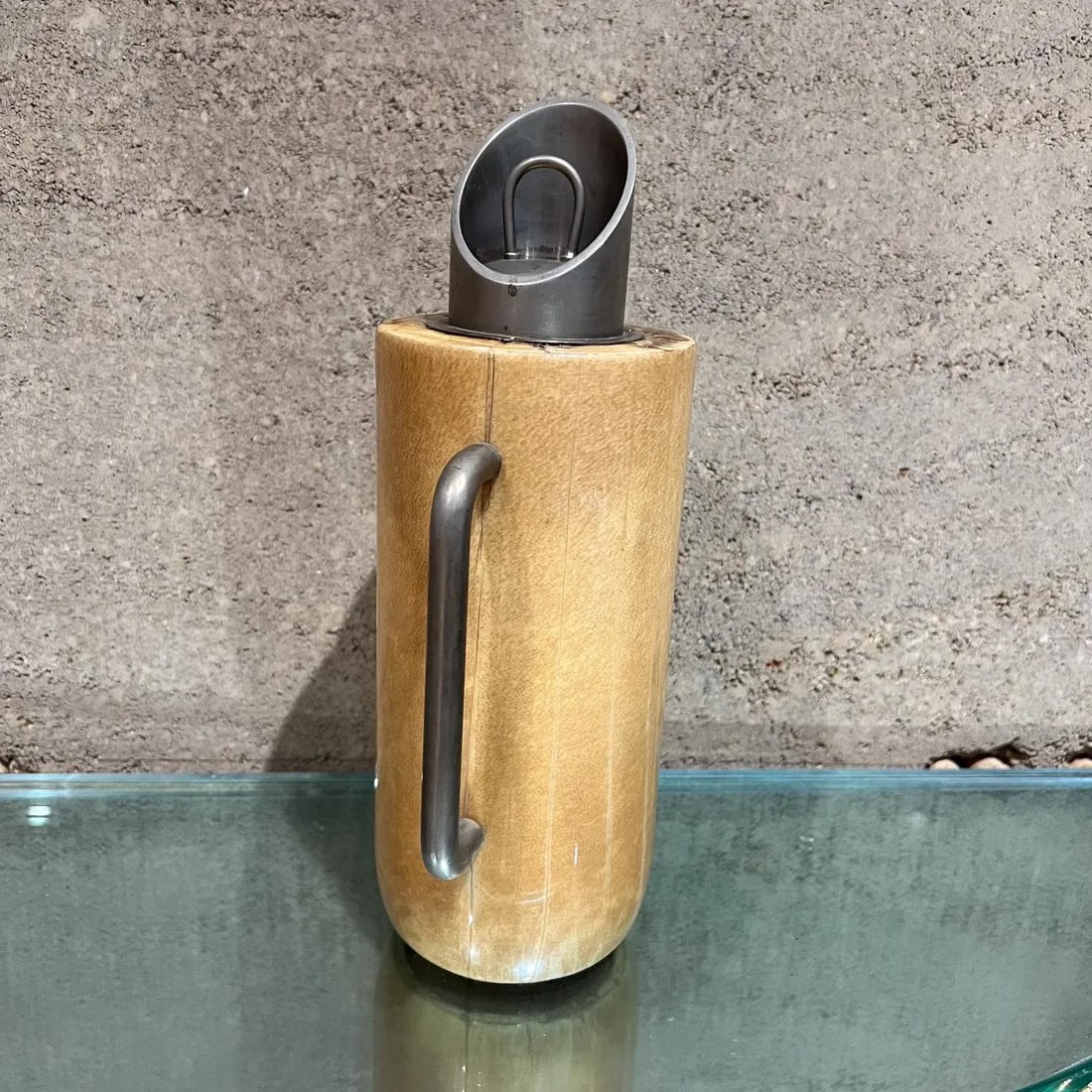 1950s Aldo Tura Modern Pitcher Carafe Thermos Goatskin Italy - 9