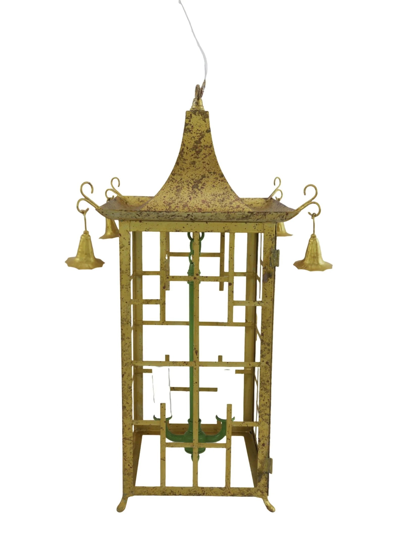 English Regency-Style Gilded Tower Double Light Chandelier - 4
