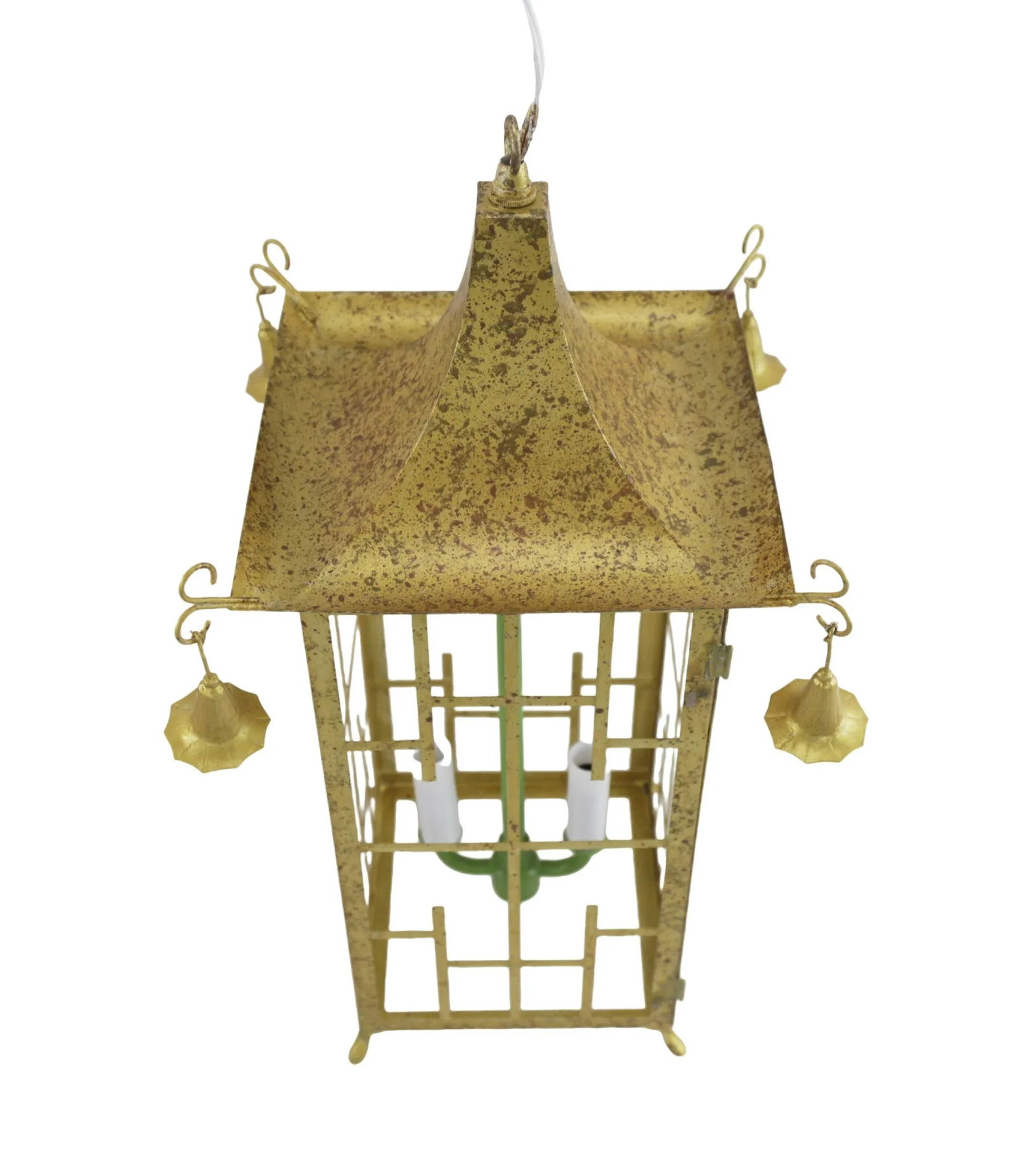 English Regency-Style Gilded Tower Double Light Chandelier - 7