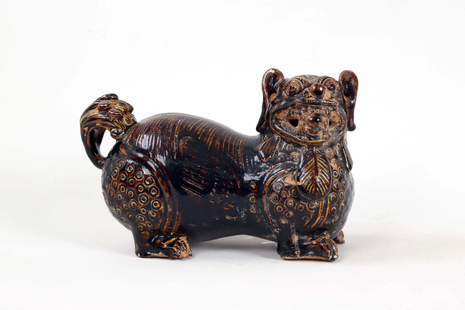 19 Century Antique Porcelain Stoneware Lion Sculptures - a Pair - 2