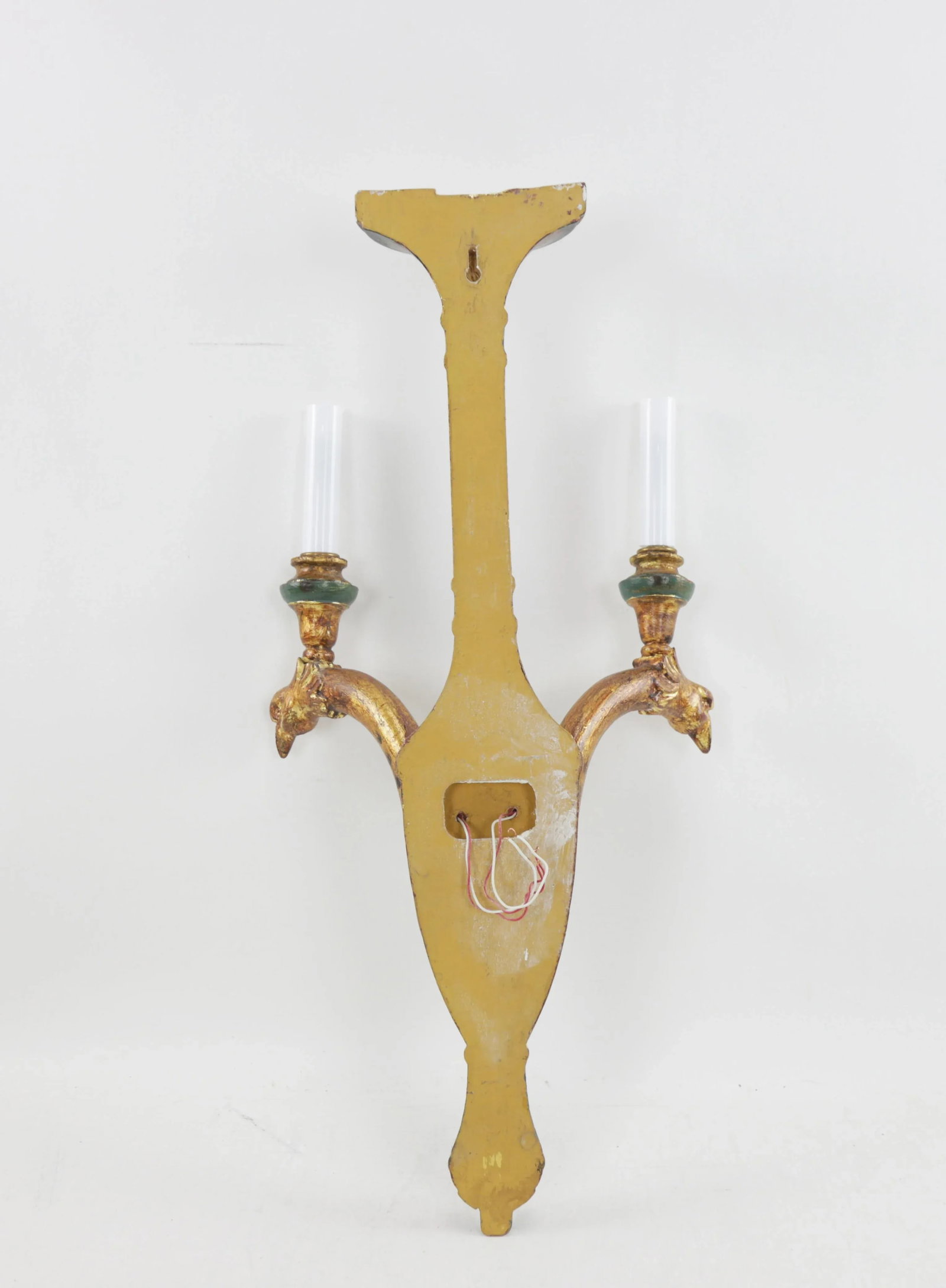 Pair of 19th-Century Rococo-Style Wood Carving Wall Lamps. - 10