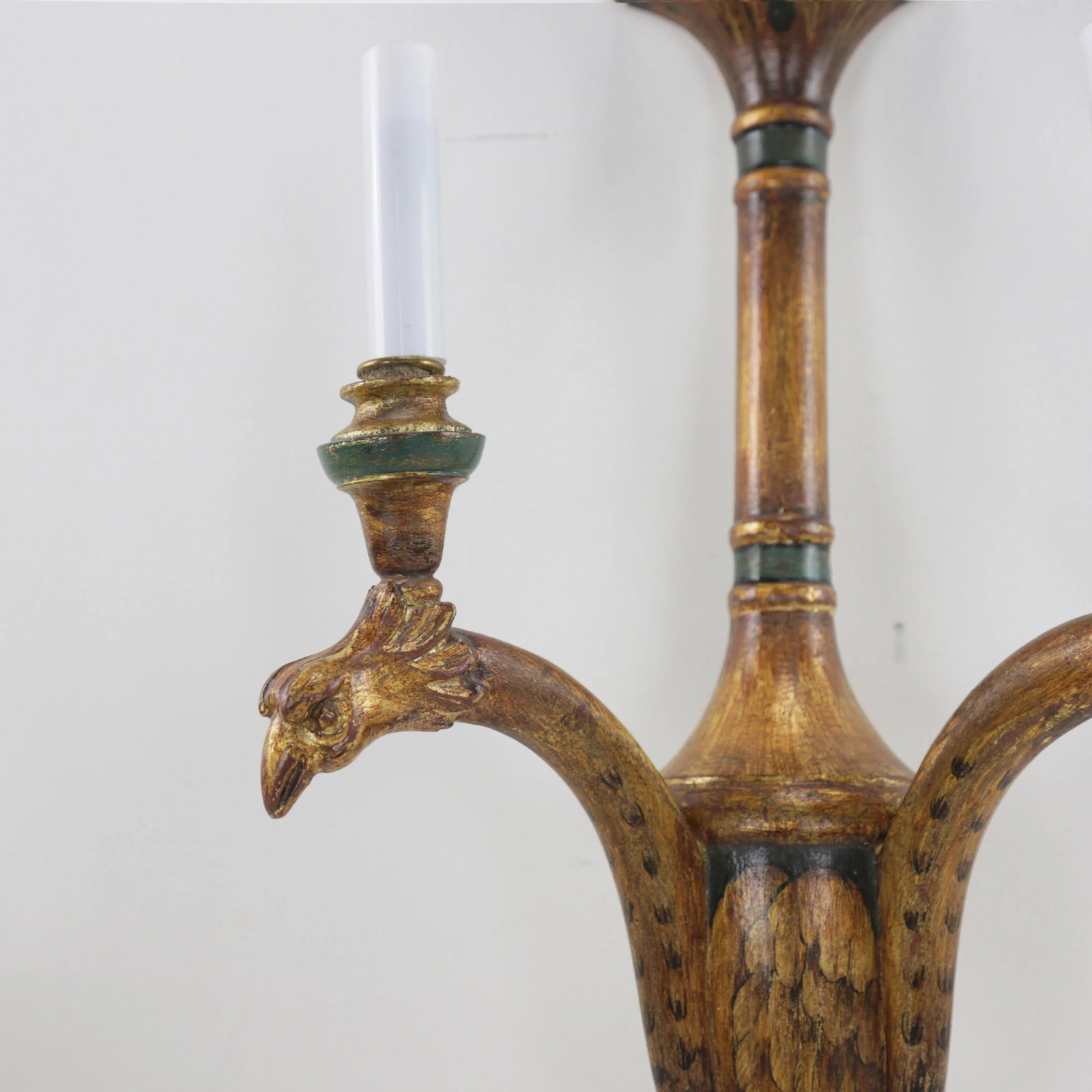 Pair of 19th-Century Rococo-Style Wood Carving Wall Lamps. - 6