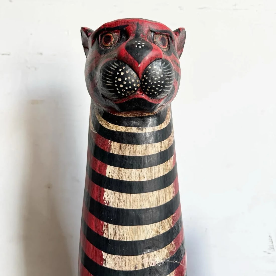 Mid Century Wooden Folk Art Cats - Set of 2 - 3
