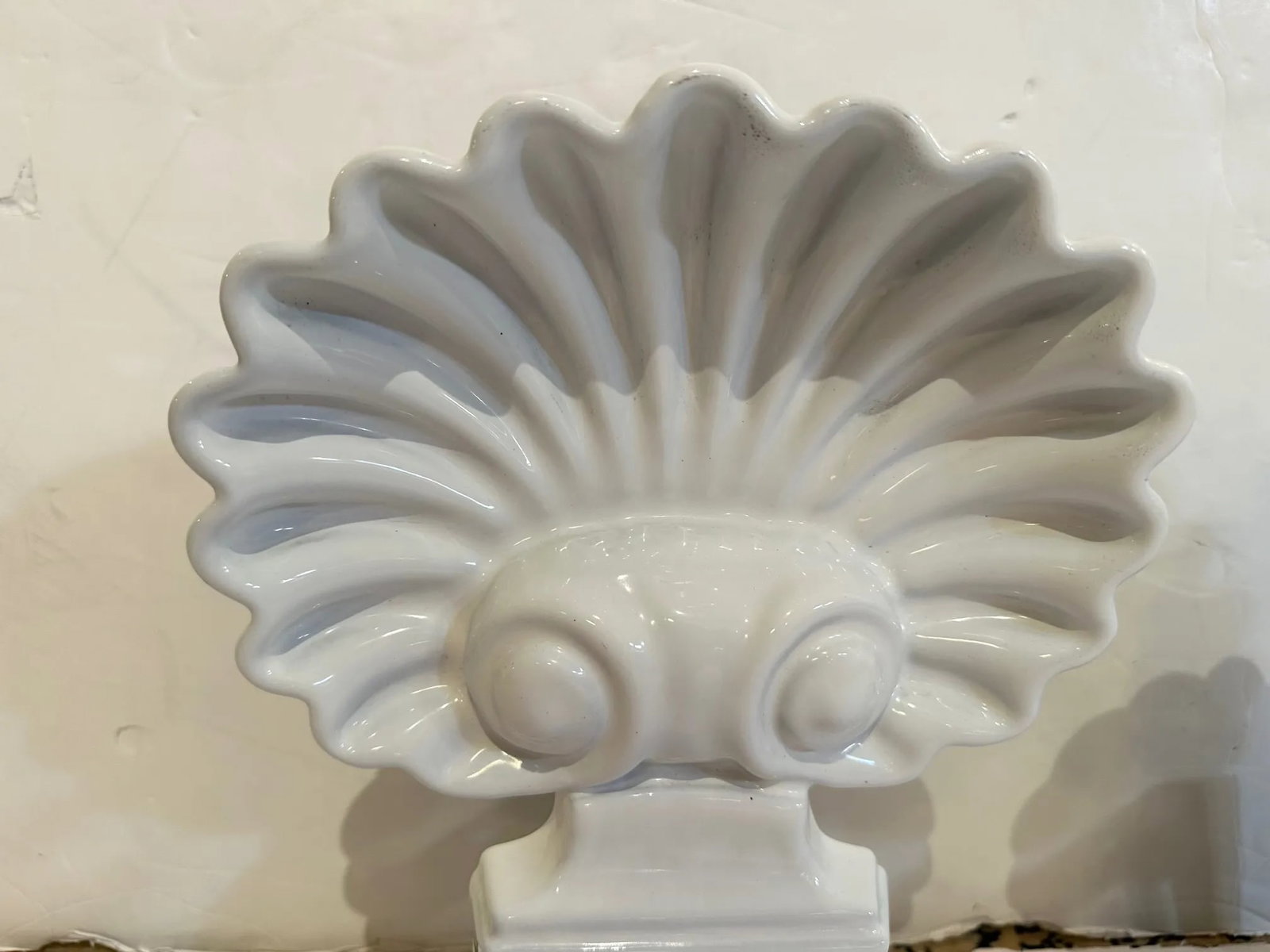 Cast Iron Enameled Shell Motif Sculptures -A Pair - 2
