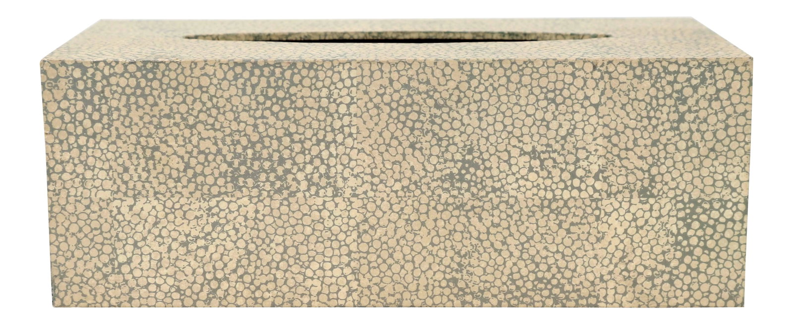 1990s Contemporary Faux Sharkskin Long Rectangular Tissue Box Cover (1 of 9)