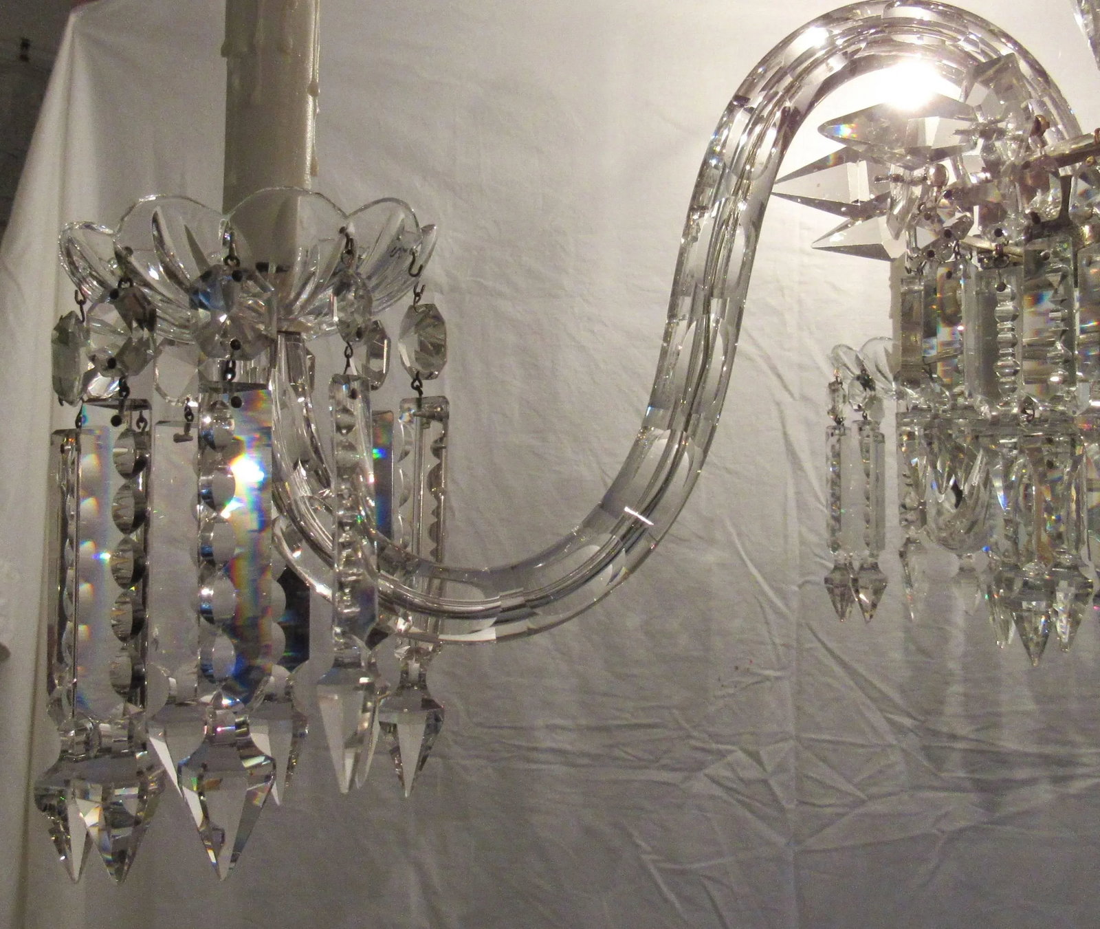 Large European Four-Light Crystal Chandelier, Early 20th Century - 2