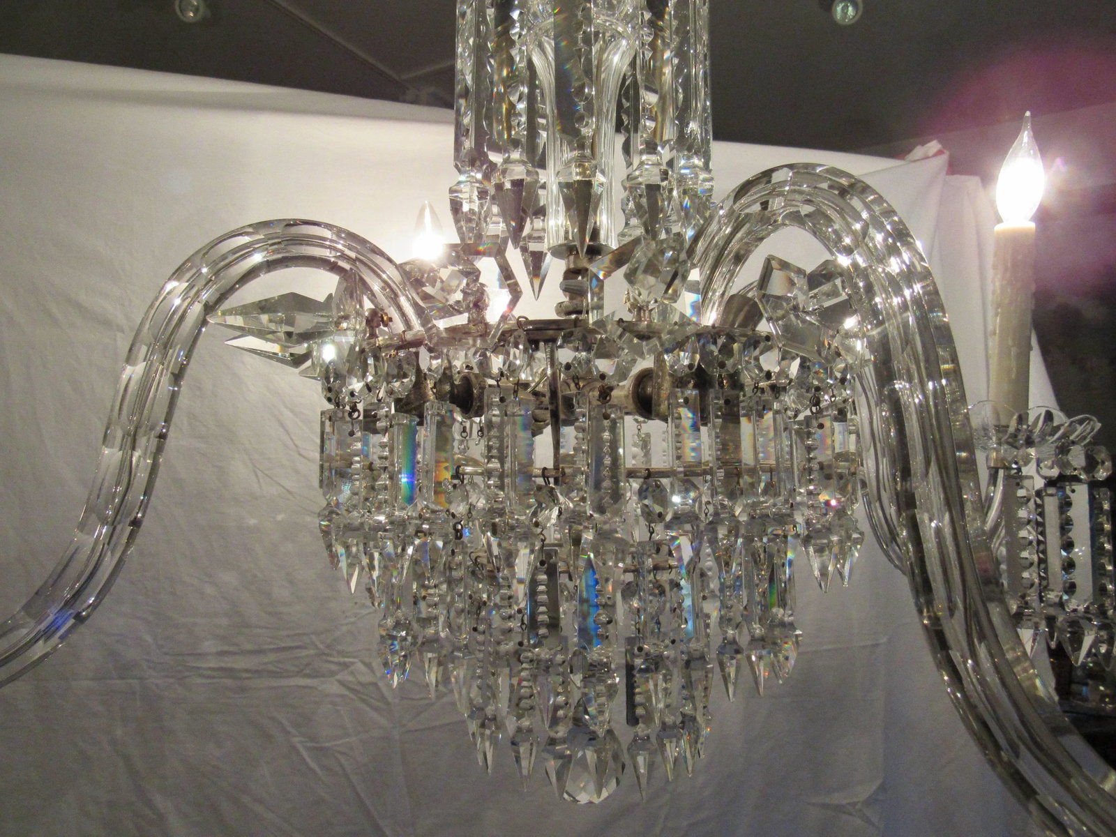 Large European Four-Light Crystal Chandelier, Early 20th Century - 3