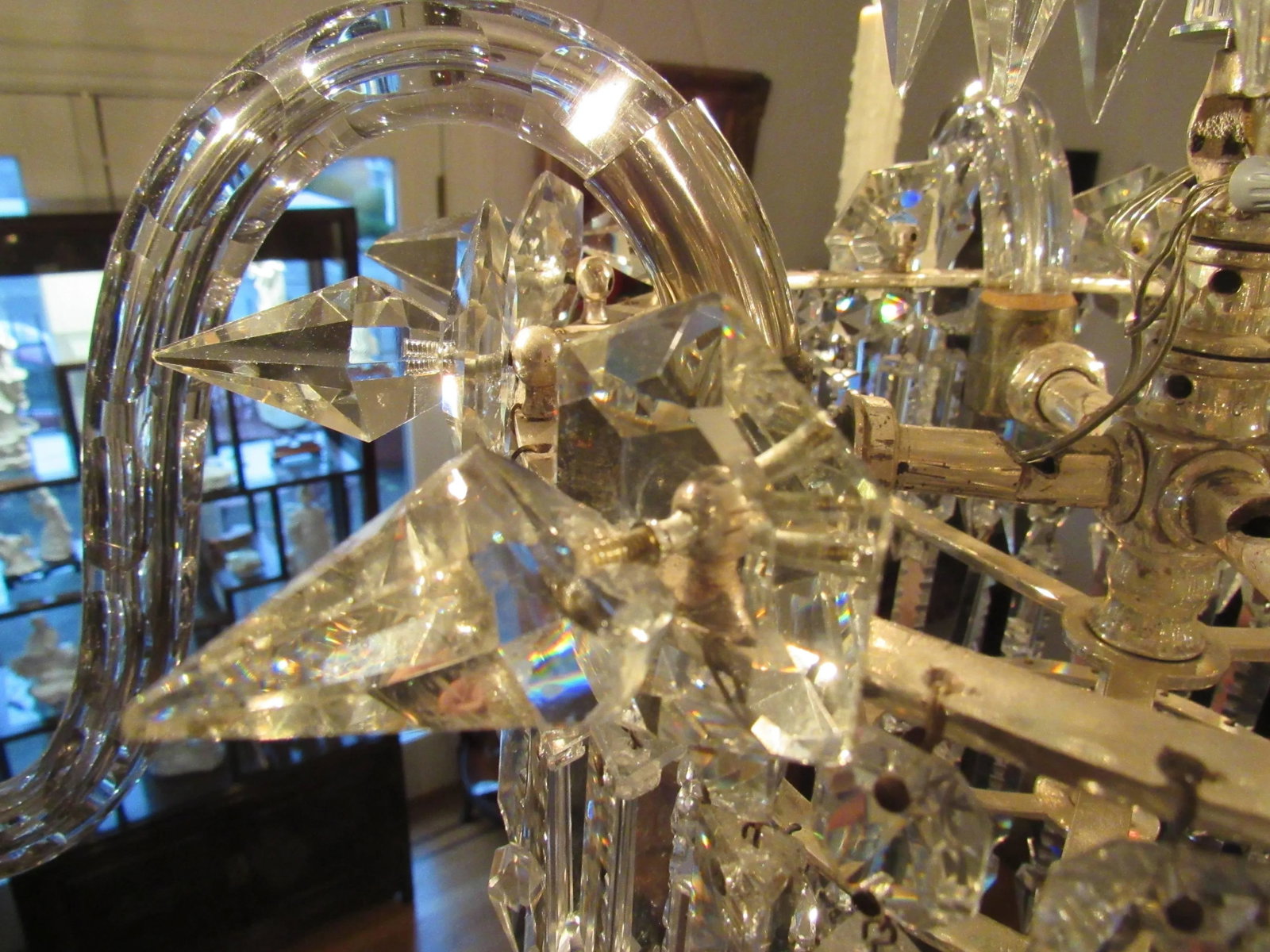 Large European Four-Light Crystal Chandelier, Early 20th Century - 6