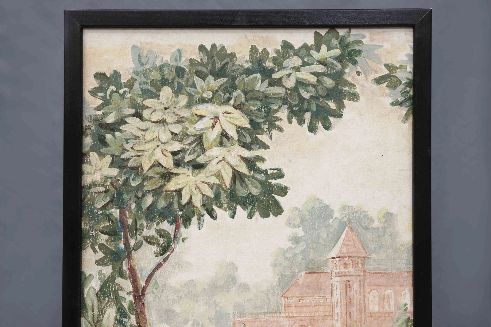 1980s Mission in Lush Countryside Painting - 2