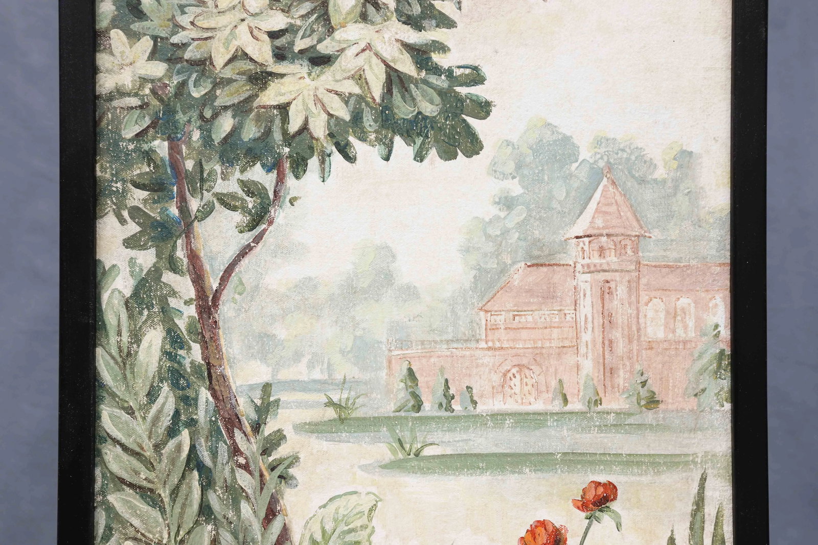 1980s Mission in Lush Countryside Painting - 3
