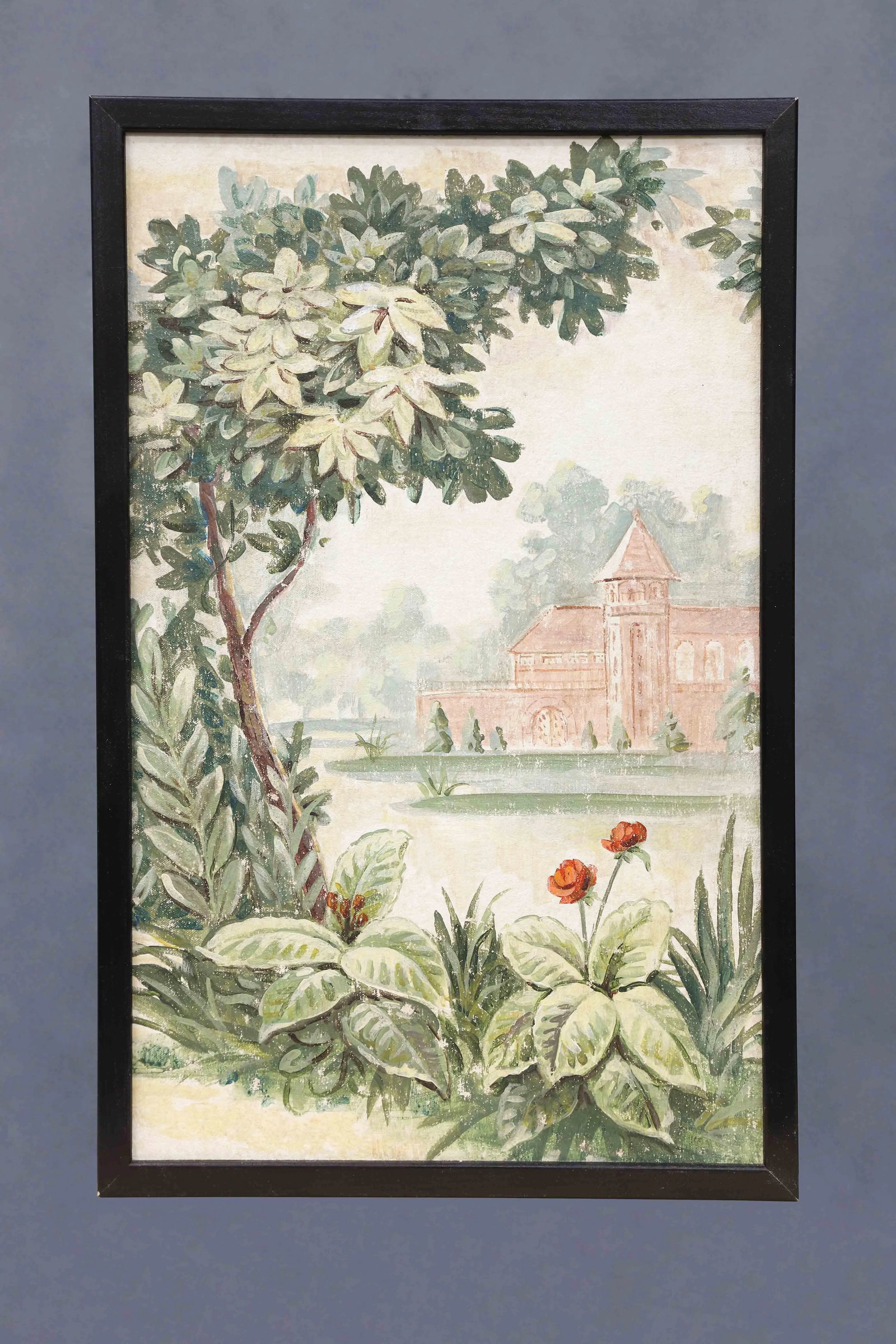 1980s Mission in Lush Countryside Painting - 6