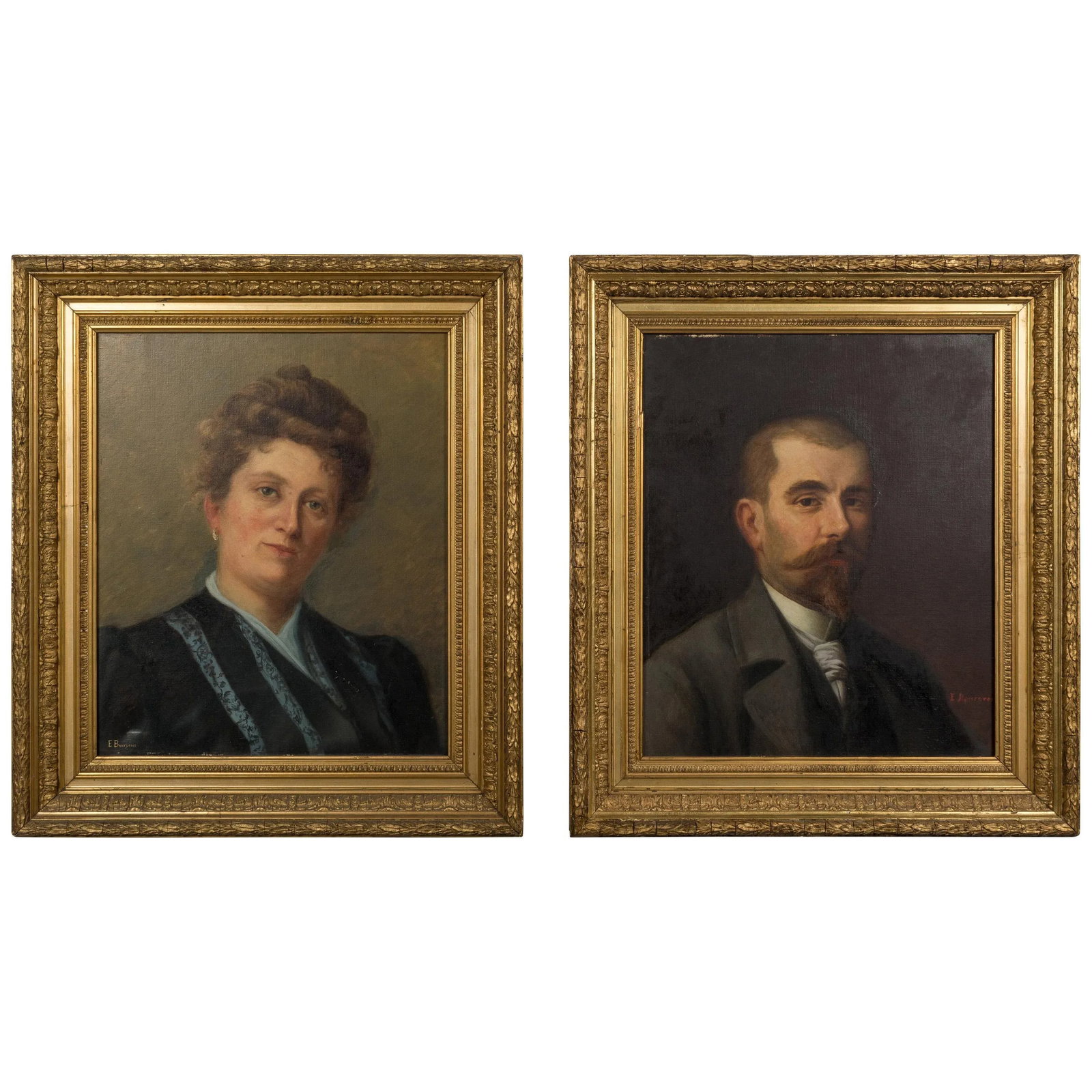 19th Century French Portraits - a Pair - 7