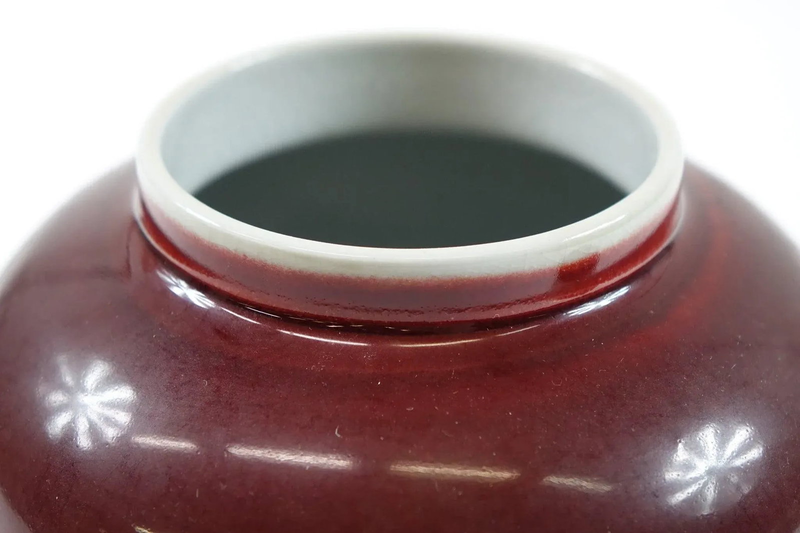 Antique Oxblood Red Chinese Porcelain Jar With Top Signed Sang Dde Boeuf - 4