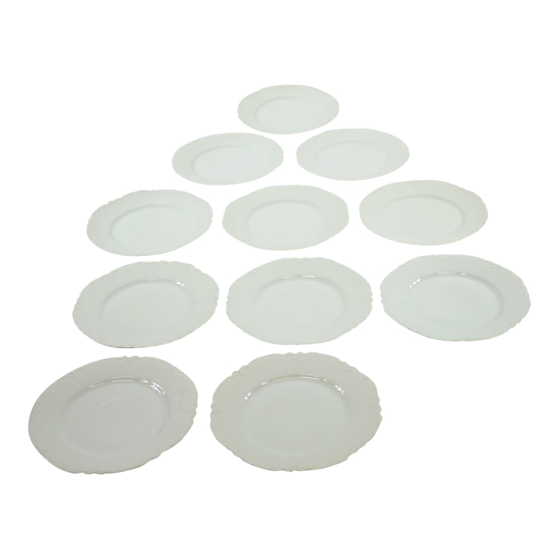 Antique Haviland France Ranson White Dinner Plates- Set of 12 (1 of 3)