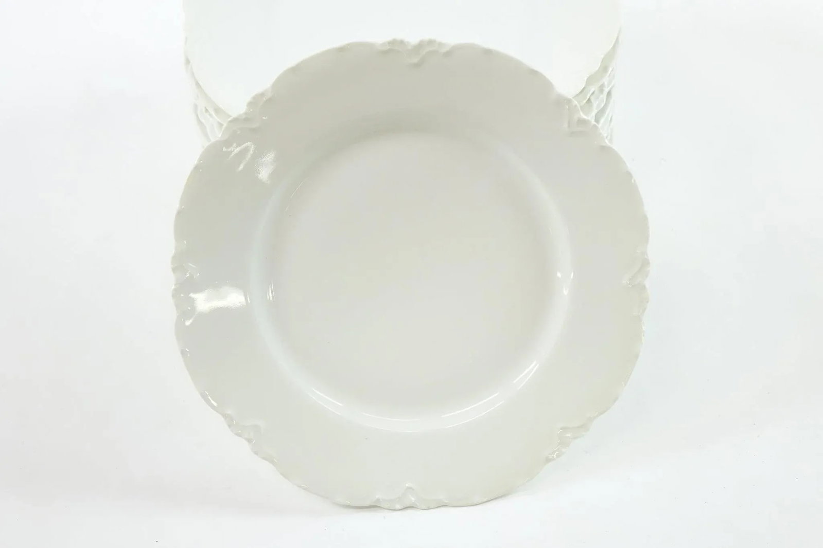 Antique Haviland France Ranson White Dinner Plates- Set of 12 - 3