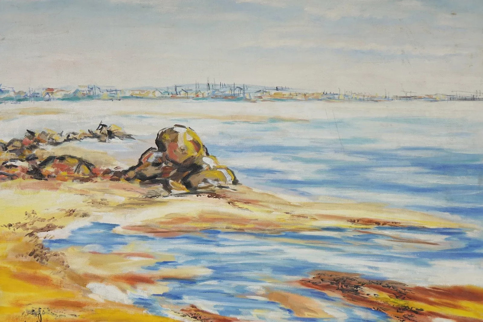 Mid 20th Century Seascape, Large Original Oil on Canvas, Signed by Carol Fogel - 2