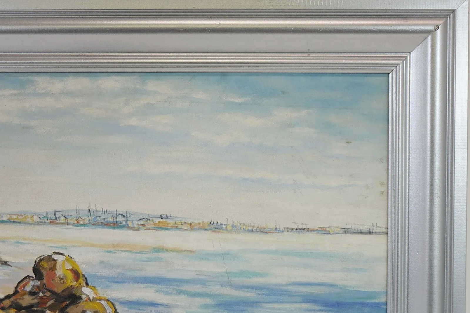 Mid 20th Century Seascape, Large Original Oil on Canvas, Signed by Carol Fogel - 4