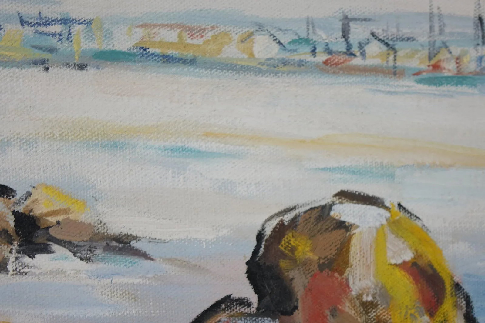 Mid 20th Century Seascape, Large Original Oil on Canvas, Signed by Carol Fogel - 5