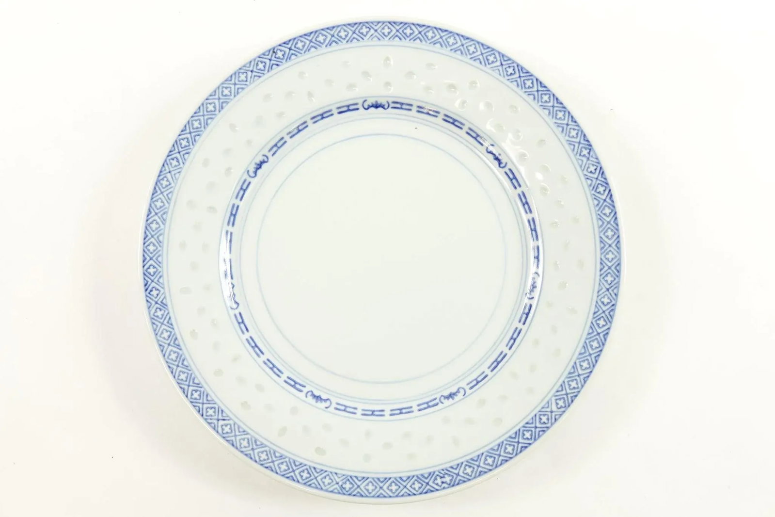 Vintage Chinese Blue and White Porcelain Plates Marking on the Bottom - Set of 4 - 2