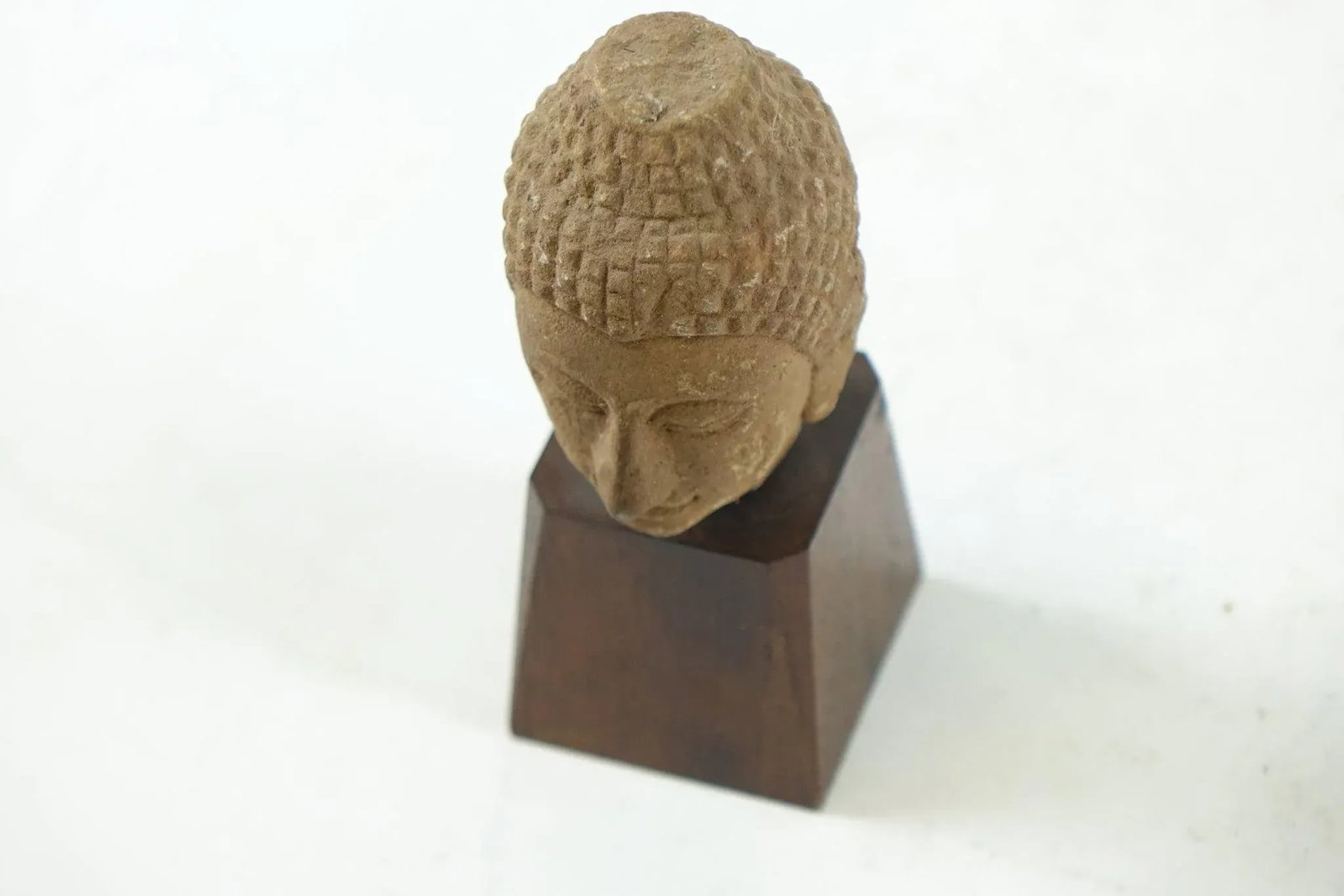 Antique 19th Century Small Clay Head of Buddha - 2