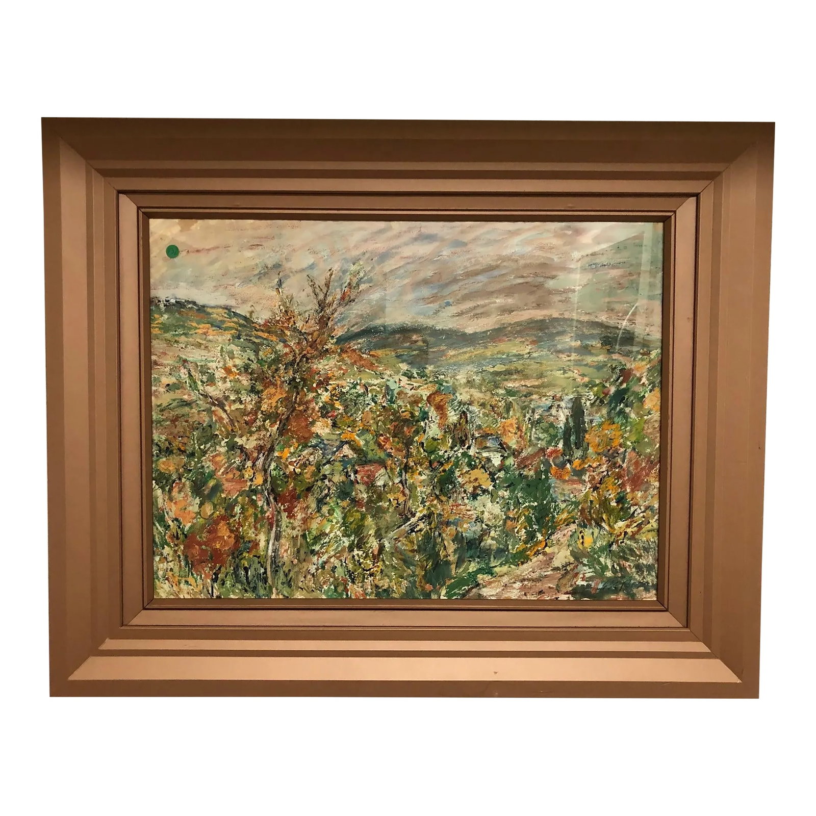 Mid 20th Century Nature Abstract Watercolor Signed on the Bottom: Nature Abstract Watercolor, Signed - 40" x 32" This captivating abstract watercolor painting offers a dynamic interpretation of nature, blending expressive brushstrokes with a rich palette of earthy