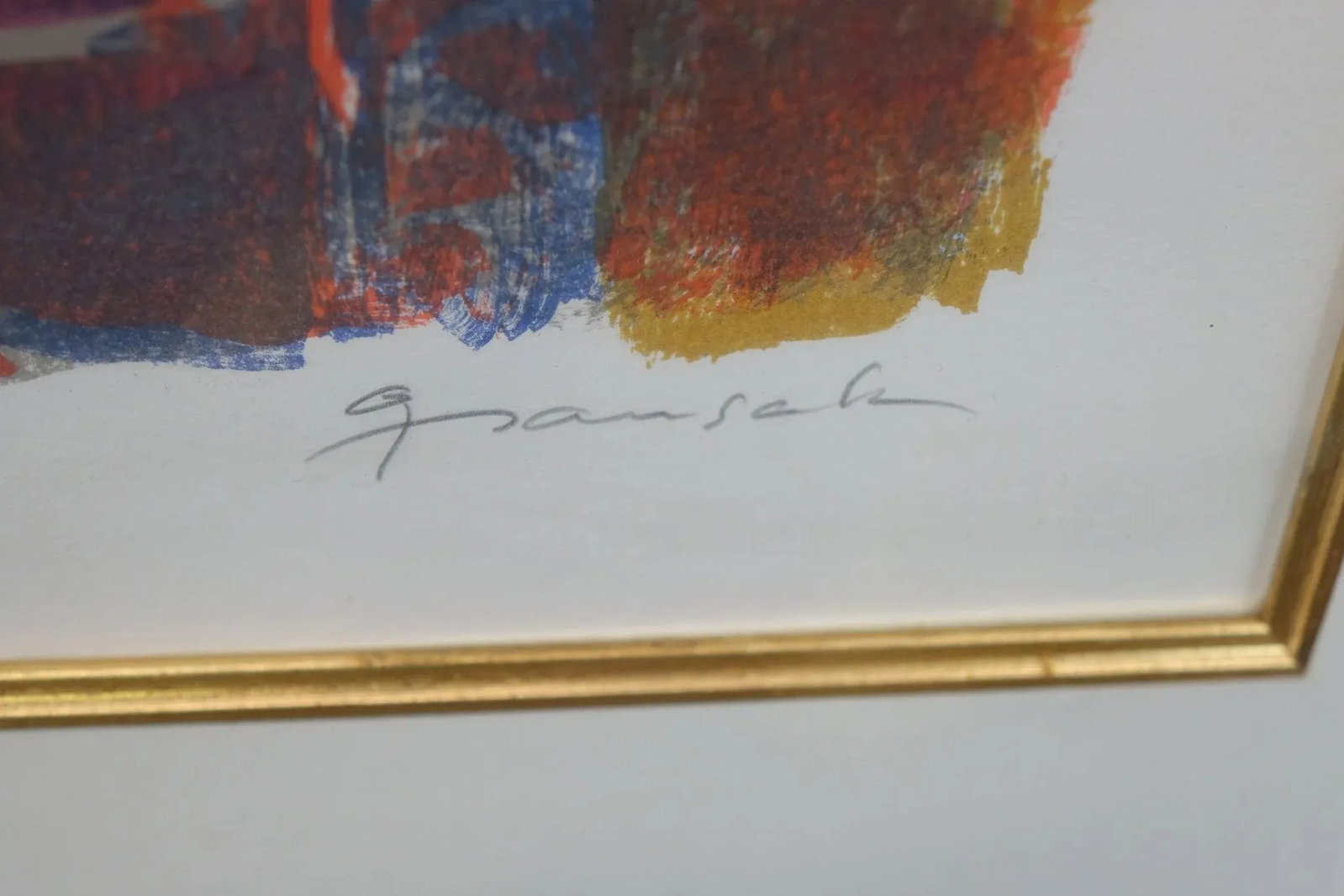 Sunlight Through Patterned Curtains - Mid 20th Century Lithograph Signed at the Bottom, Framed - 3