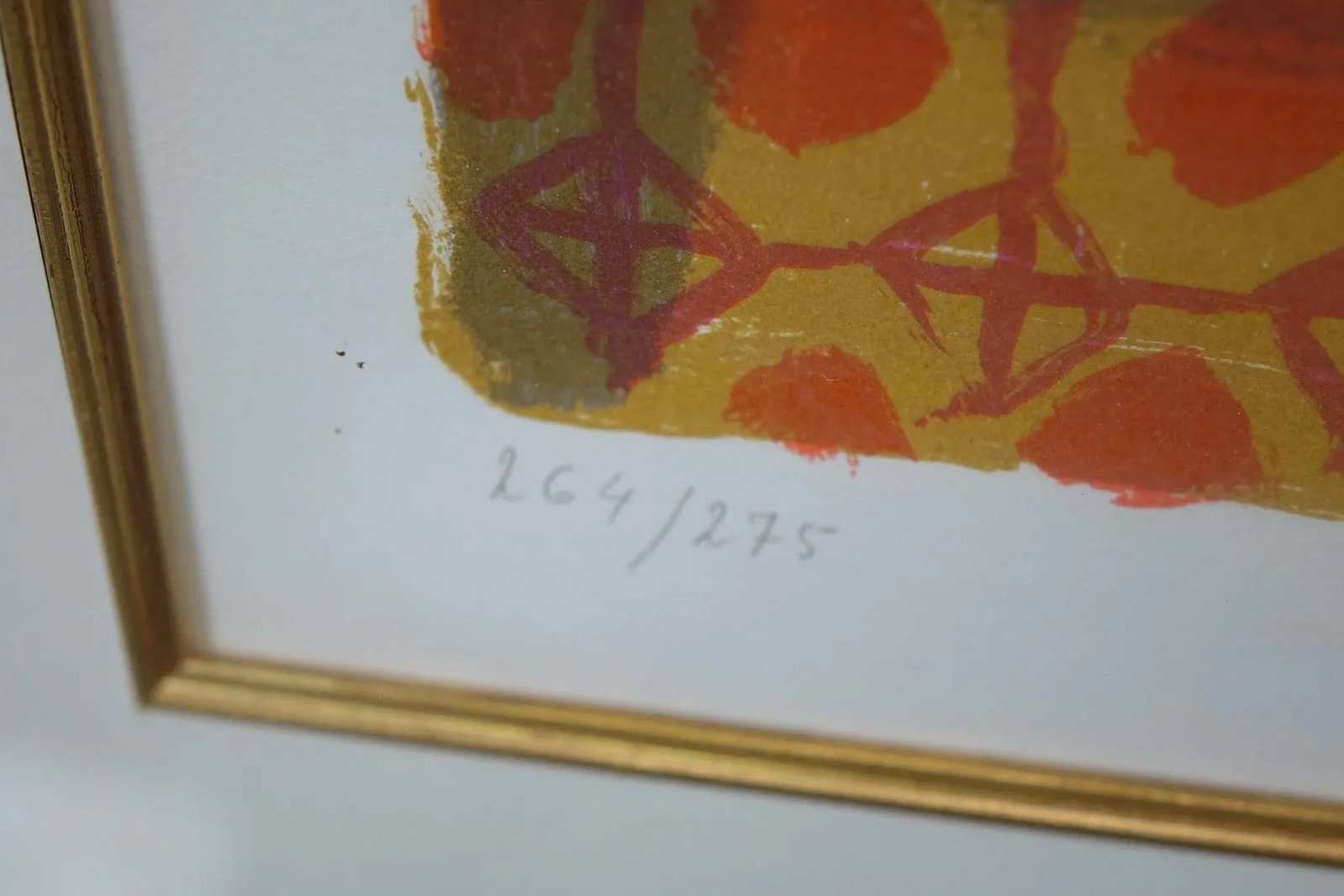 Sunlight Through Patterned Curtains - Mid 20th Century Lithograph Signed at the Bottom, Framed - 4