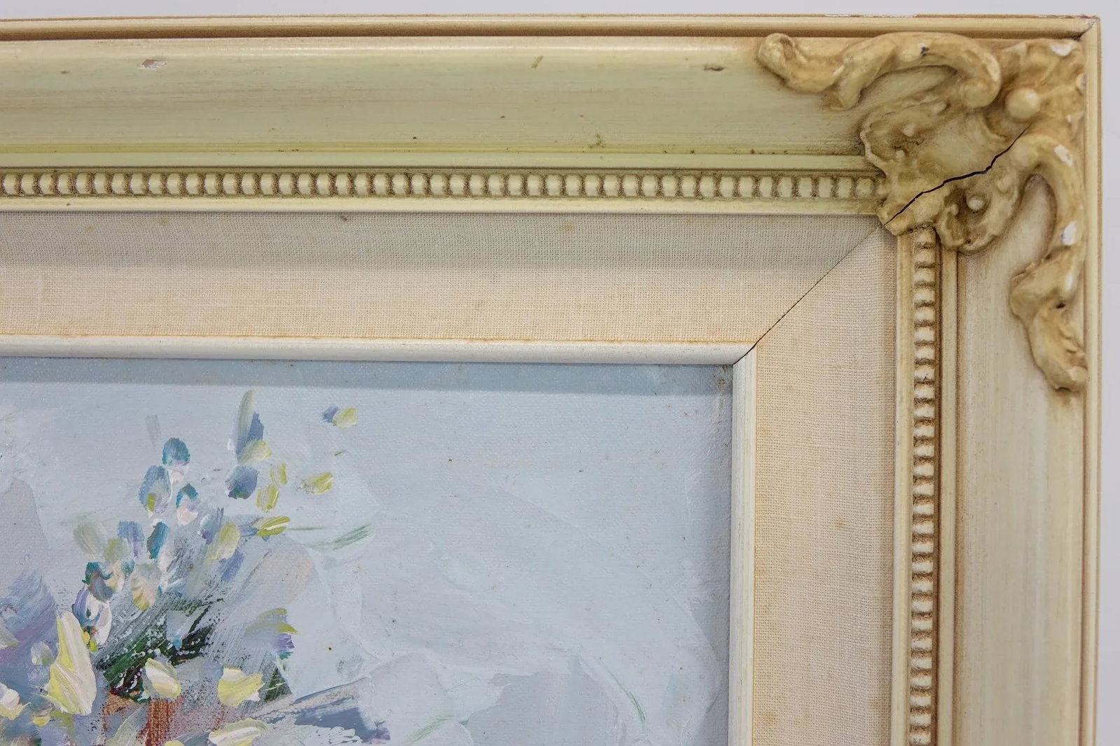 In the Company of Flowers - Mid 20th Century Oil on Canvas Signed Original, Framed - 2