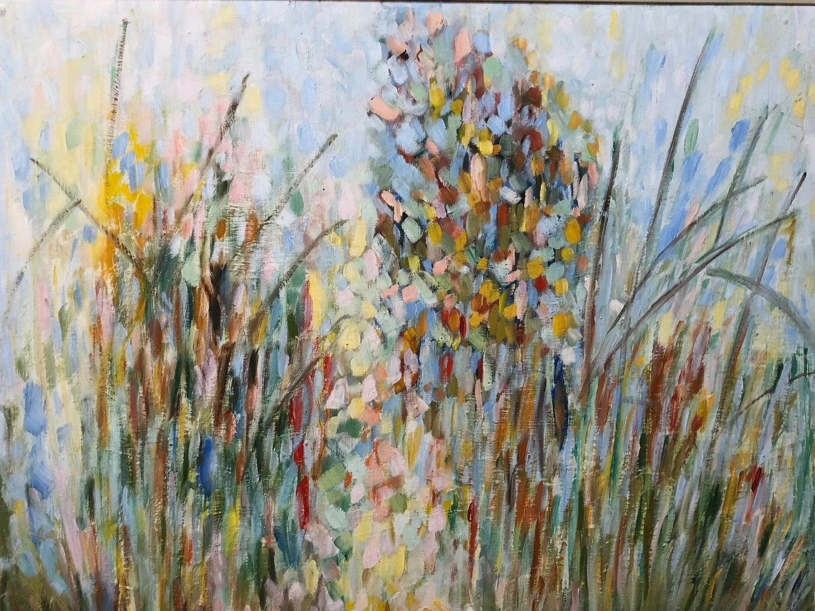 Whispers in Bloom - Abstract Oil on Board, Signed on the Bottom 1962, Framed - 6