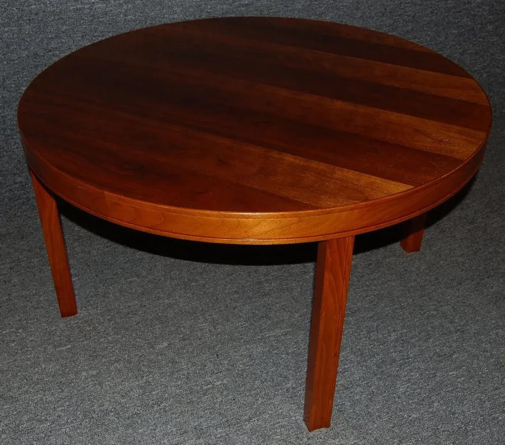 Swedish Mid-Century Modern Round Walnut End or Coffee Table by Carl Malmsten - 2