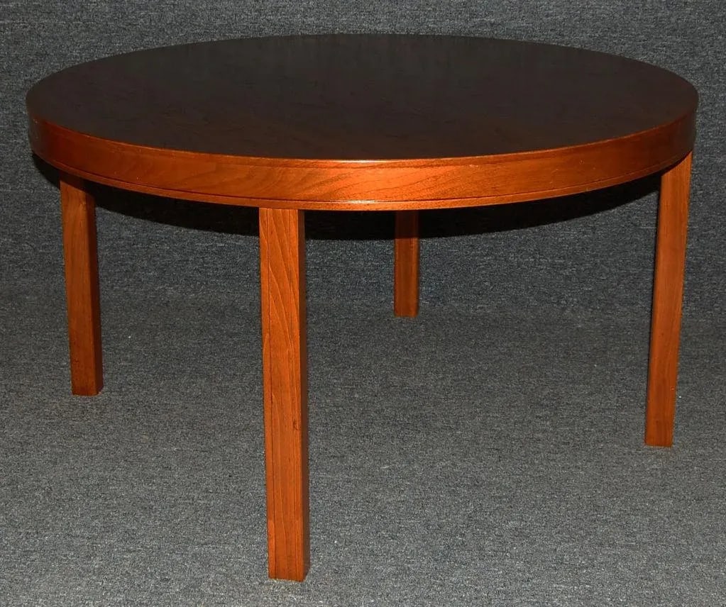 Swedish Mid-Century Modern Round Walnut End or Coffee Table by Carl Malmsten - 5