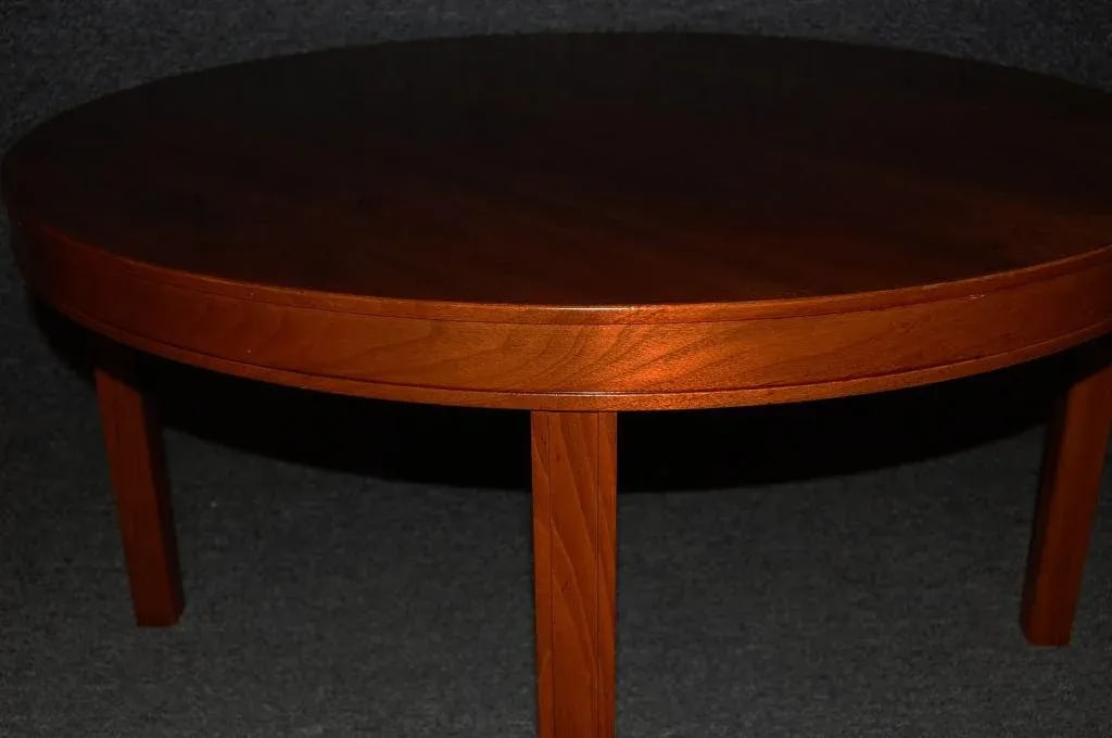 Swedish Mid-Century Modern Round Walnut End or Coffee Table by Carl Malmsten - 7