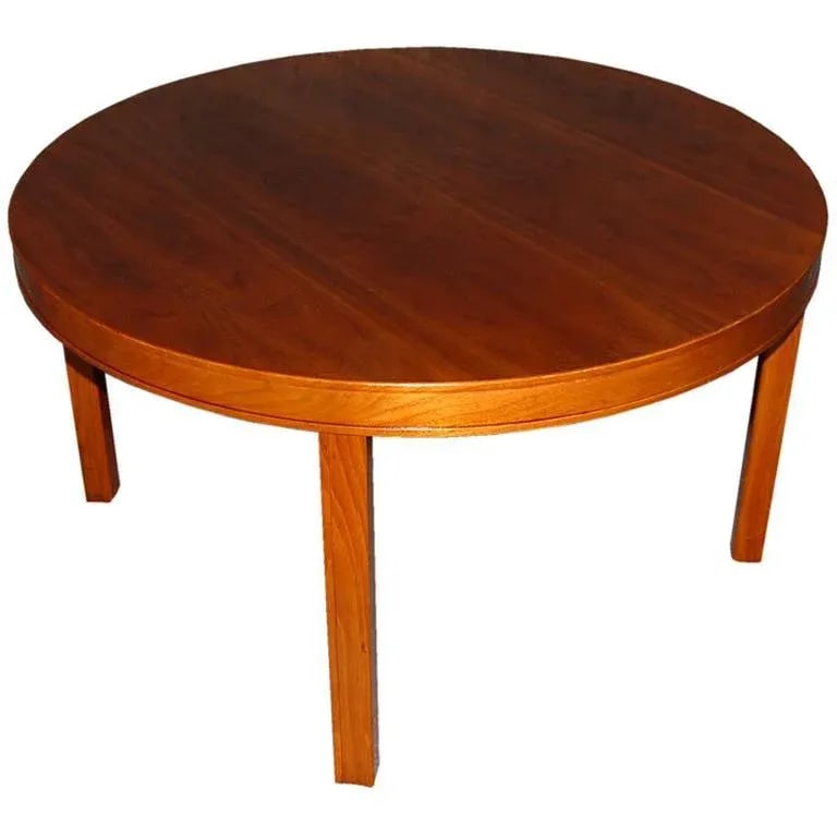 Swedish Mid-Century Modern Round Walnut End or Coffee Table by Carl Malmsten - 8