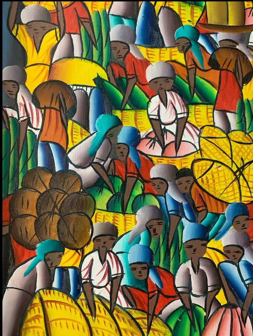 Mid 20th Century Haitian Oil Painting, Framed - 2