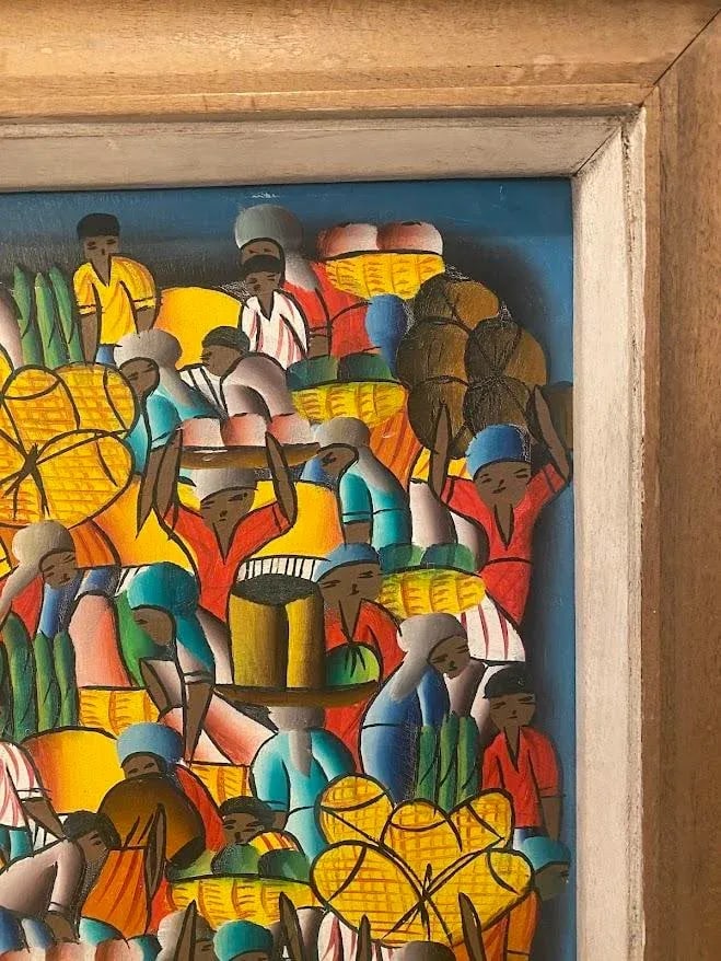 Mid 20th Century Haitian Oil Painting, Framed - 7