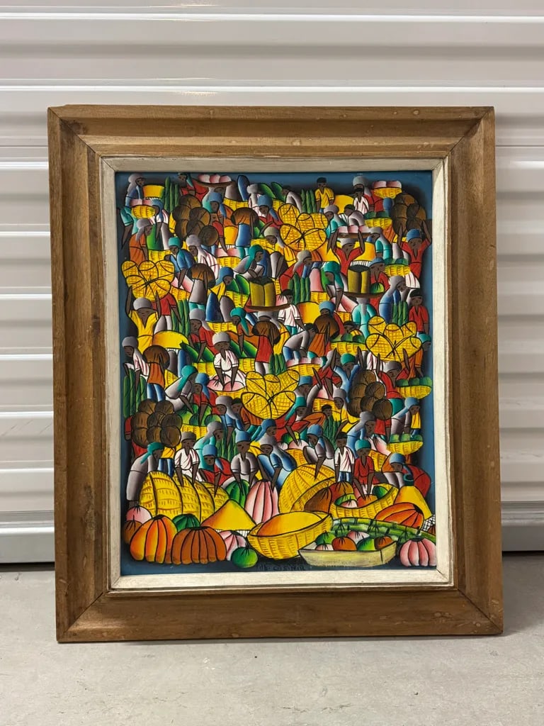 Mid 20th Century Haitian Oil Painting, Framed - 9