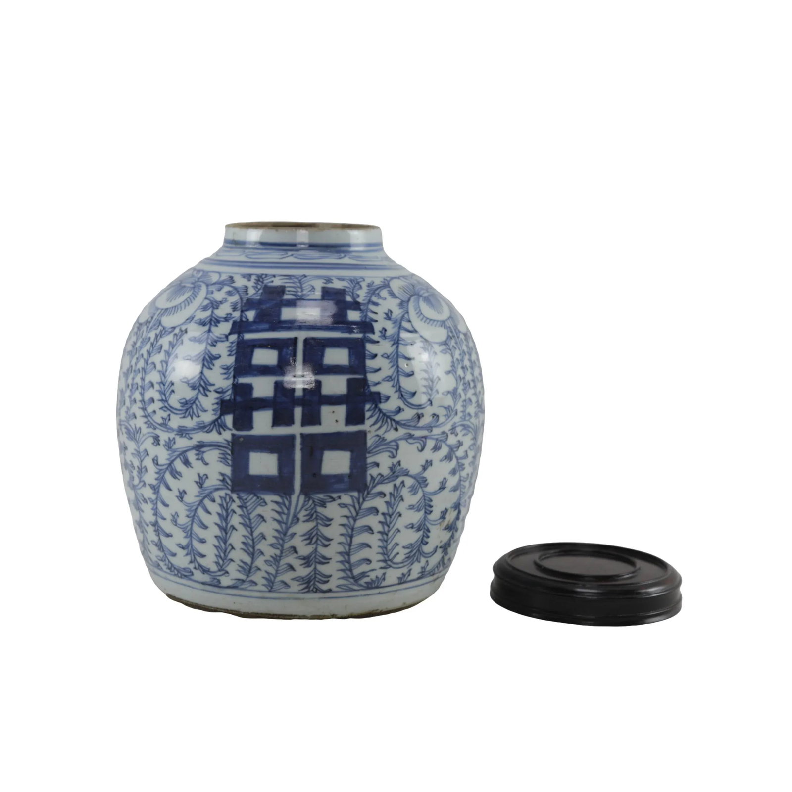 China Mid-Qing Blue and White Porcelain Ginger Jar. - 3
