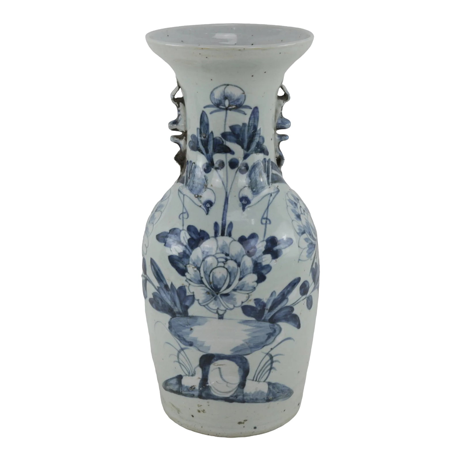 Chinese Mid-Qing Dynasty Blue and White Porcelain Vase: Chinese mid-Qing Dynasty blue and white porcelain vase Condition: Alterations: Original Condition Unaltered Imperfections: Some Imperfections Condition Notes: It has been preserved, but there are