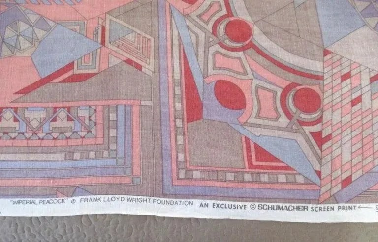 1950s Frank Lloyd Wright for Schumacher Imperial Tokyo Textile- 3 Yards - 9
