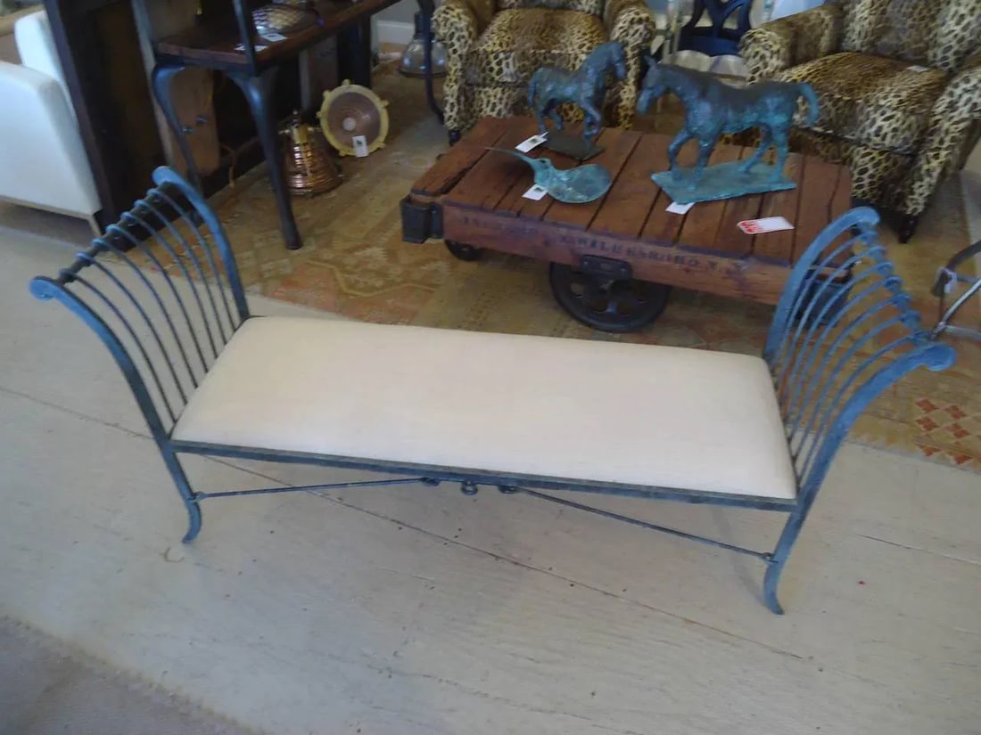Neoclassical Iron Window Benches by Niermann Weeks - a Pair - 4