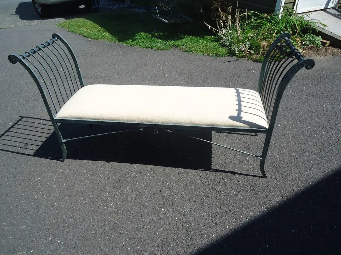 Neoclassical Iron Window Benches by Niermann Weeks - a Pair - 6