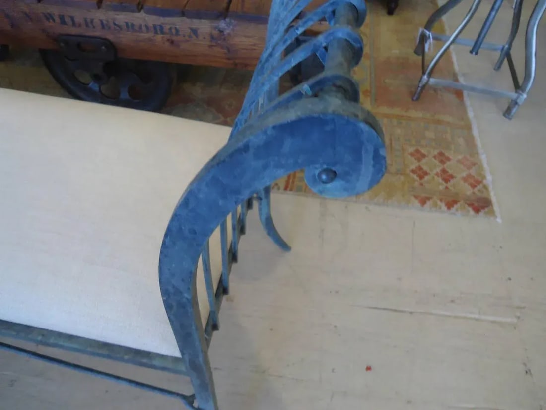Neoclassical Iron Window Benches by Niermann Weeks - a Pair - 8