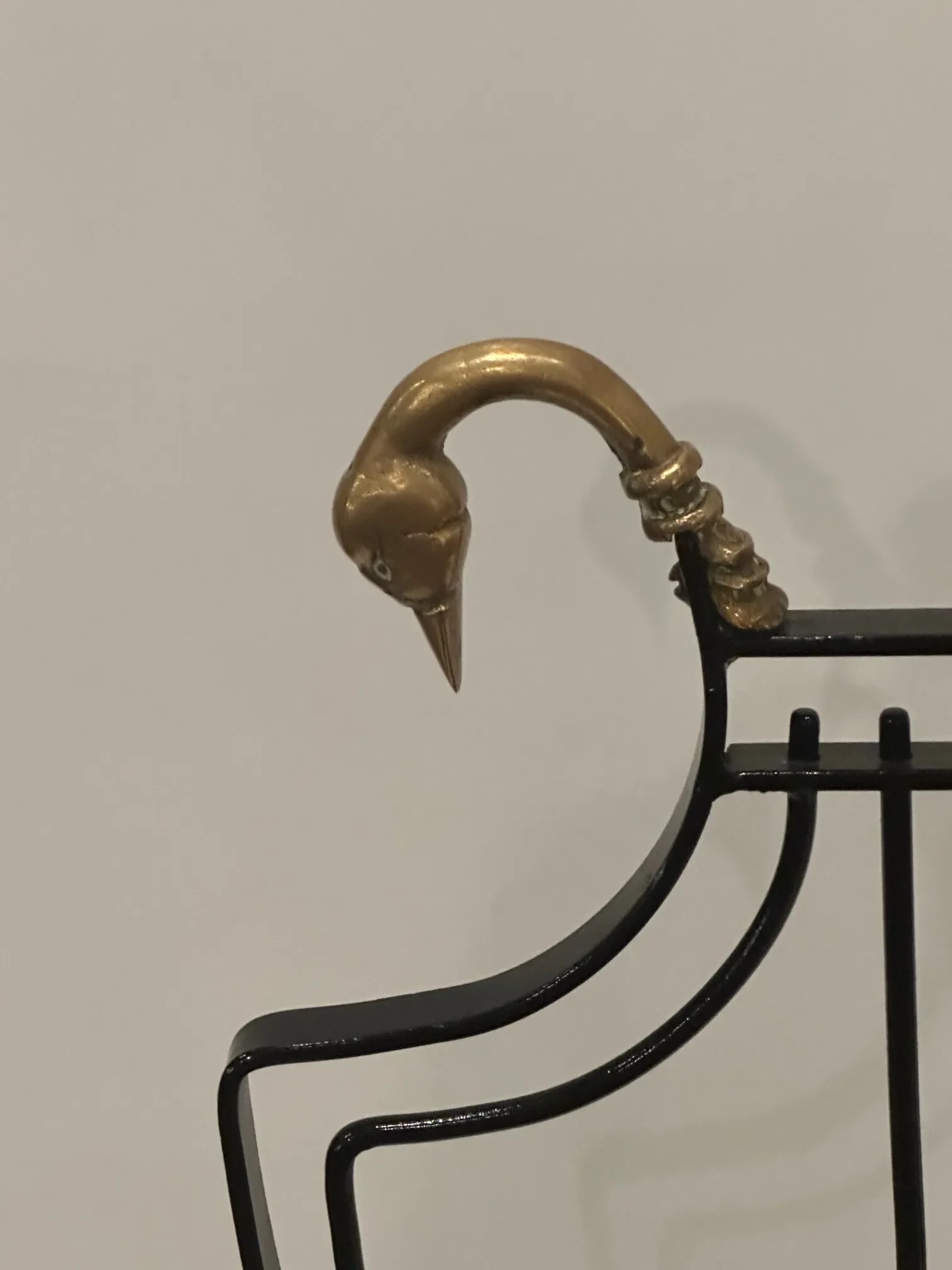 Maison Jansen Black Iron and Brass Swan & Lyre Motif Dining Chairs -Set of 4 - 6