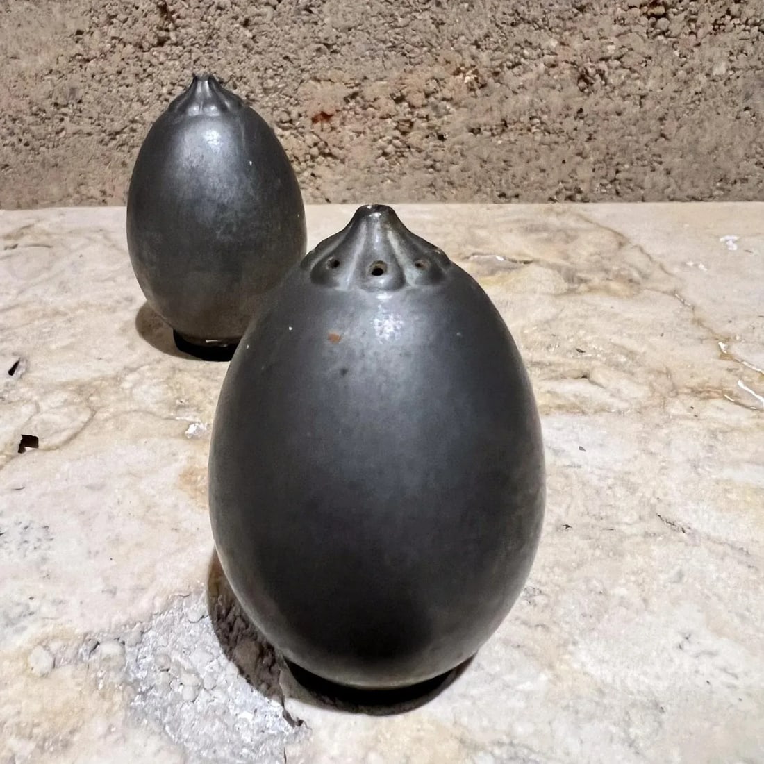 1940s Just Andersen Pewter Salt and Pepper Shaker Danmark - 5