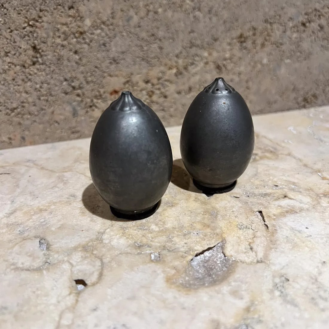 1940s Just Andersen Pewter Salt and Pepper Shaker Danmark - 6